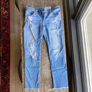 AG Adriano Goldschmied Stilt Crop Cigarette Distressed Jeans